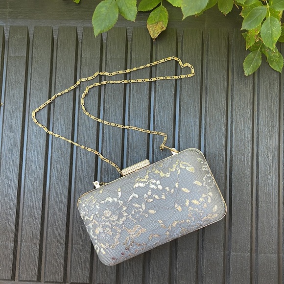 Gray Satin & Lace Clutch - Picture 10 of 17